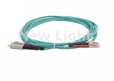 Sc OM3 50 misti/125 di LC di fibra ottica duplex verde del cavo di toppa del PVC per il sistema di CATV