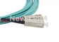 Sc OM3 50 misti/125 di LC di fibra ottica duplex verde del cavo di toppa del PVC per il sistema di CATV